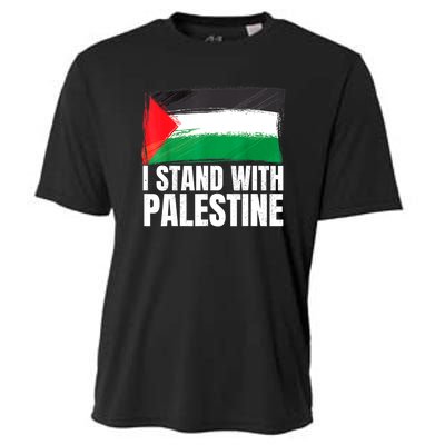 Free Palestine Gaza Palestinian Flag Cooling Performance Crew T-Shirt