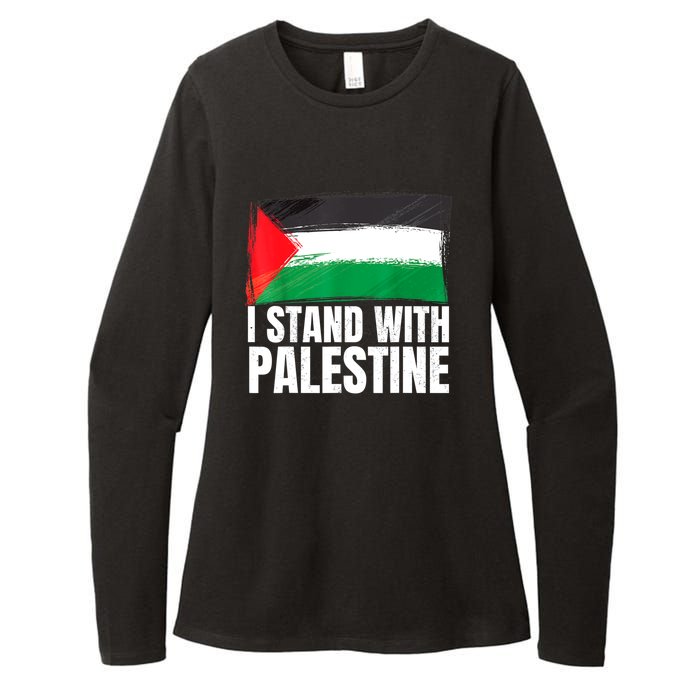 Free Palestine Gaza Palestinian Flag Womens CVC Long Sleeve Shirt