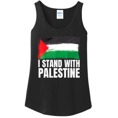 Free Palestine Gaza Palestinian Flag Ladies Essential Tank