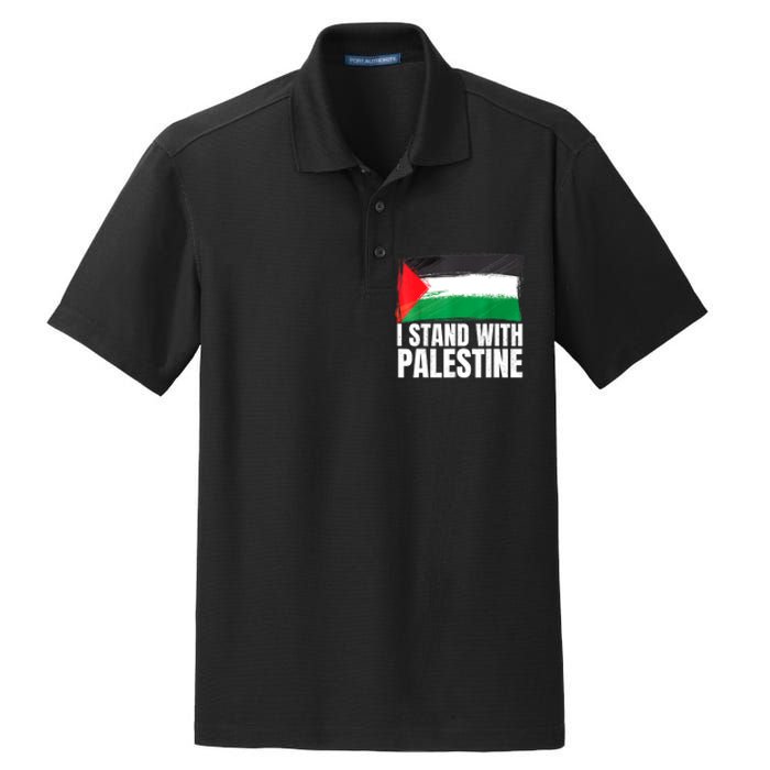 Free Palestine Gaza Palestinian Flag Dry Zone Grid Polo