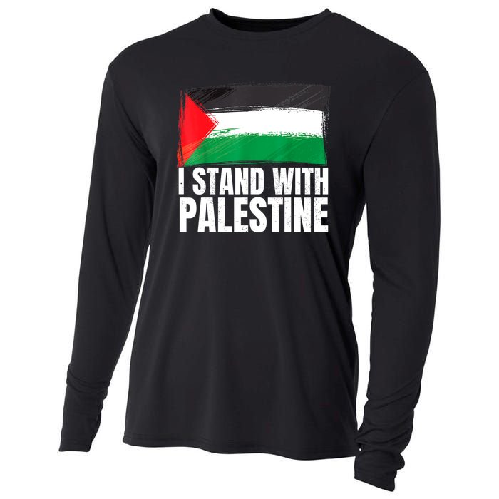 Free Palestine Gaza Palestinian Flag Cooling Performance Long Sleeve Crew