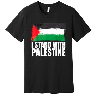 Free Palestine Gaza Palestinian Flag Premium T-Shirt