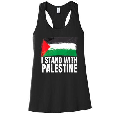 Free Palestine Gaza Palestinian Flag Women's Racerback Tank