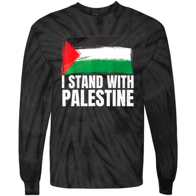 Free Palestine Gaza Palestinian Flag Tie-Dye Long Sleeve Shirt