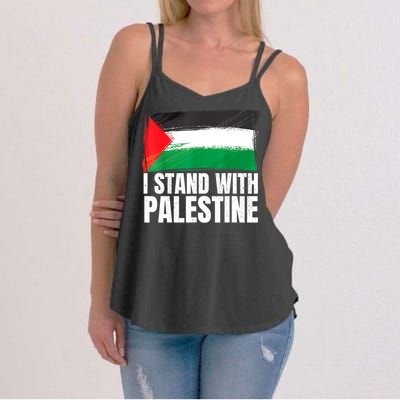 Free Palestine Gaza Palestinian Flag Women's Strappy Tank