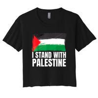 Free Palestine Gaza Palestinian Flag Women's Crop Top Tee