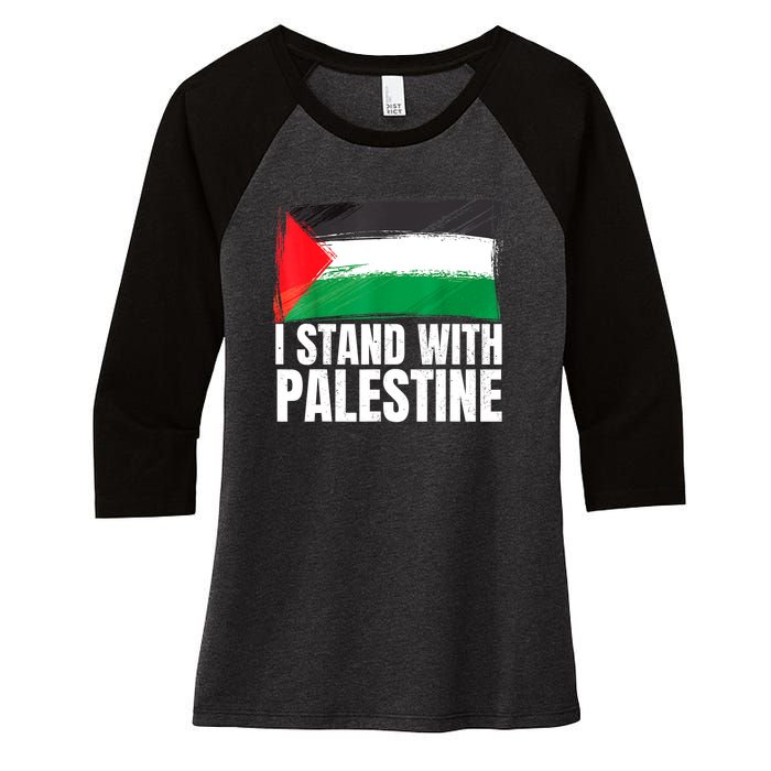 Free Palestine Gaza Palestinian Flag Women's Tri-Blend 3/4-Sleeve Raglan Shirt