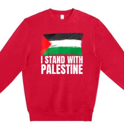 Free Palestine Gaza Palestinian Flag Premium Crewneck Sweatshirt