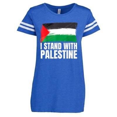 Free Palestine Gaza Palestinian Flag Enza Ladies Jersey Football T-Shirt