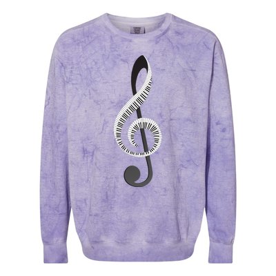 Funny Piano Gift For  Cool Treble Clef Musical Note Colorblast Crewneck Sweatshirt