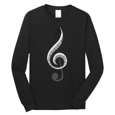 Funny Piano Gift For  Cool Treble Clef Musical Note Long Sleeve Shirt