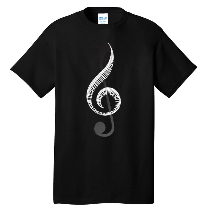 Funny Piano Gift For  Cool Treble Clef Musical Note Tall T-Shirt