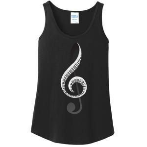 Funny Piano Gift For  Cool Treble Clef Musical Note Ladies Essential Tank