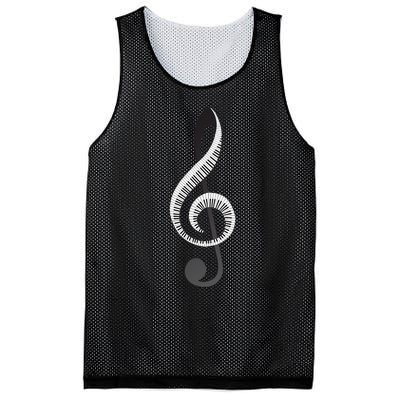 Funny Piano Gift For  Cool Treble Clef Musical Note Mesh Reversible Basketball Jersey Tank