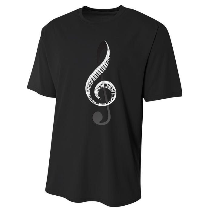 Funny Piano Gift For  Cool Treble Clef Musical Note Performance Sprint T-Shirt