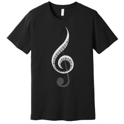 Funny Piano Gift For  Cool Treble Clef Musical Note Premium T-Shirt