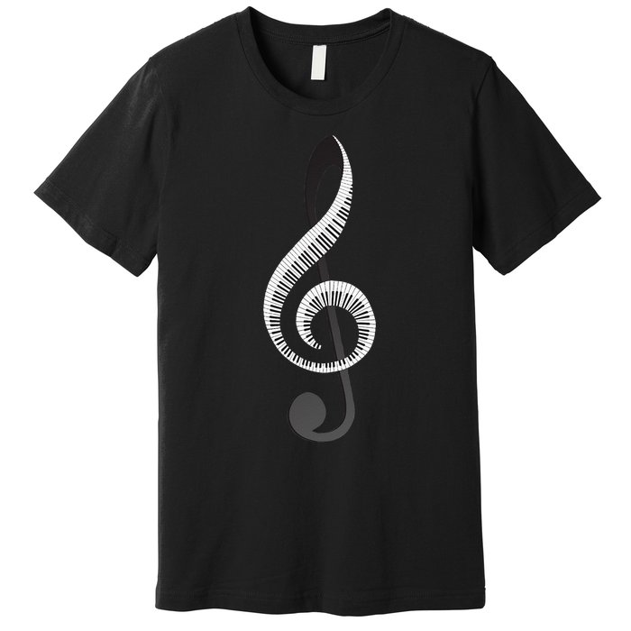 Funny Piano Gift For  Cool Treble Clef Musical Note Premium T-Shirt