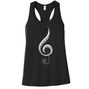 Funny Piano Gift For  Cool Treble Clef Musical Note Women's Racerback Tank