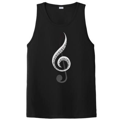 Funny Piano Gift For  Cool Treble Clef Musical Note PosiCharge Competitor Tank