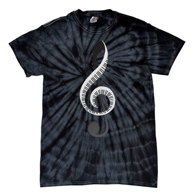 Funny Piano Gift For  Cool Treble Clef Musical Note Tie-Dye T-Shirt