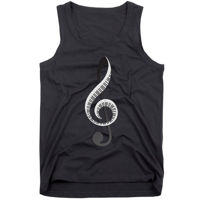 Funny Piano Gift For  Cool Treble Clef Musical Note Tank Top