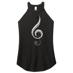 Funny Piano Gift For  Cool Treble Clef Musical Note Women's Perfect Tri Rocker Tank