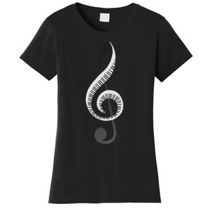 Funny Piano Gift For  Cool Treble Clef Musical Note Women's T-Shirt