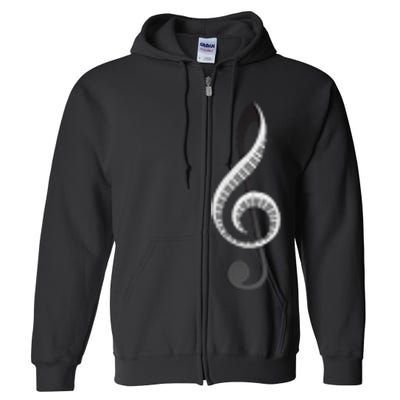 Funny Piano Gift For  Cool Treble Clef Musical Note Full Zip Hoodie