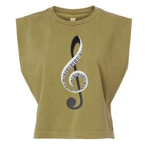 Funny Piano Gift For  Cool Treble Clef Musical Note Garment-Dyed Women's Muscle Tee