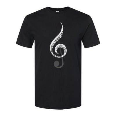 Funny Piano Gift For  Cool Treble Clef Musical Note Softstyle CVC T-Shirt