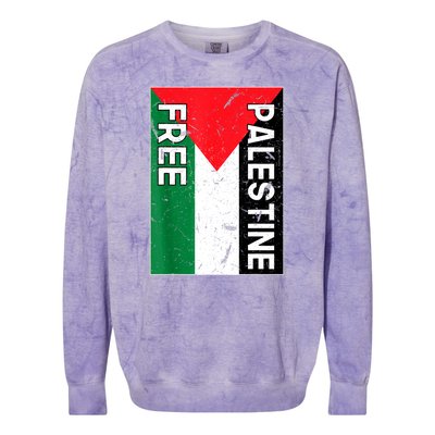 Free Palestine Gaza Palestinian Flag Colorblast Crewneck Sweatshirt