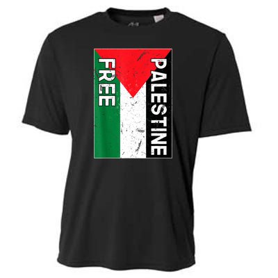 Free Palestine Gaza Palestinian Flag Cooling Performance Crew T-Shirt