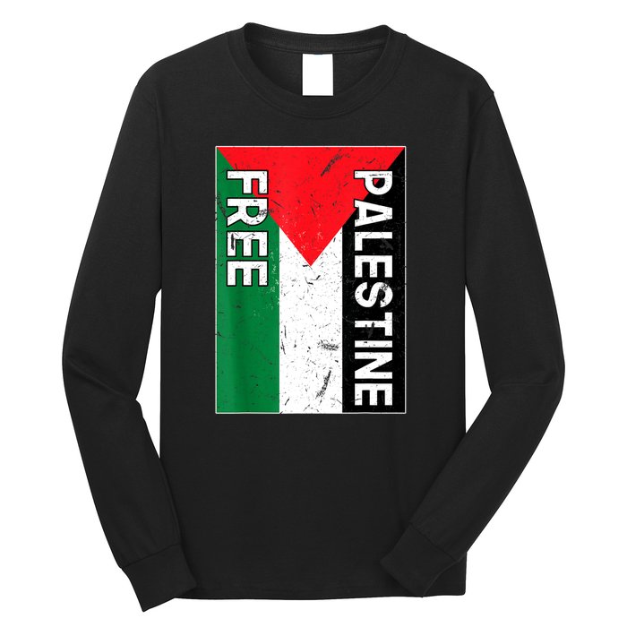 Free Palestine Gaza Palestinian Flag Long Sleeve Shirt