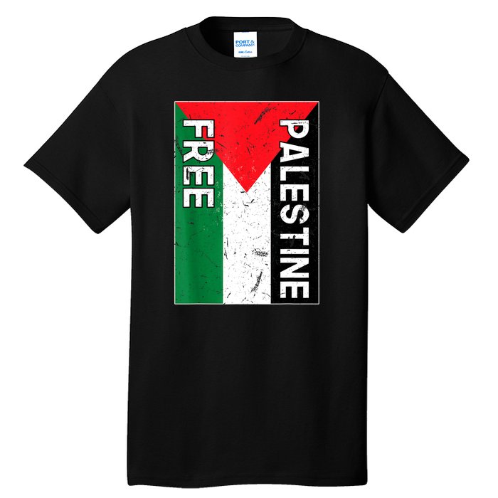 Free Palestine Gaza Palestinian Flag Tall T-Shirt