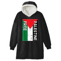 Free Palestine Gaza Palestinian Flag Hooded Wearable Blanket