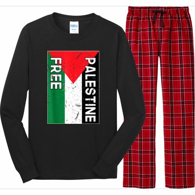 Free Palestine Gaza Palestinian Flag Long Sleeve Pajama Set