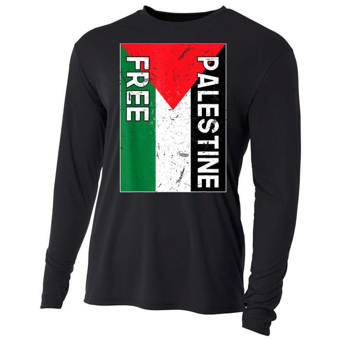 Free Palestine Gaza Palestinian Flag Cooling Performance Long Sleeve Crew