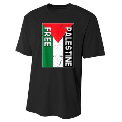 Free Palestine Gaza Palestinian Flag Performance Sprint T-Shirt