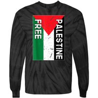 Free Palestine Gaza Palestinian Flag Tie-Dye Long Sleeve Shirt