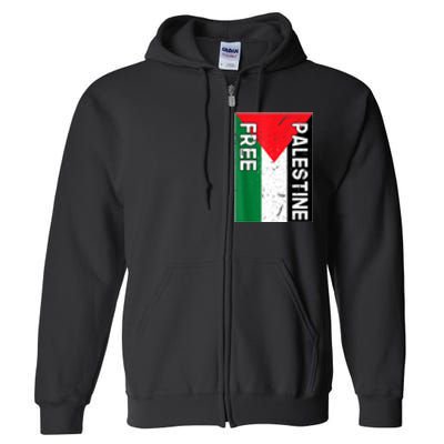 Free Palestine Gaza Palestinian Flag Full Zip Hoodie