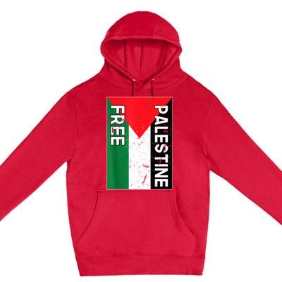 Free Palestine Gaza Palestinian Flag Premium Pullover Hoodie