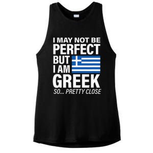 Funny Perfect Greek Flag I Love Greece Ladies PosiCharge Tri-Blend Wicking Tank