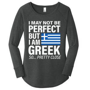 Funny Perfect Greek Flag I Love Greece Women's Perfect Tri Tunic Long Sleeve Shirt