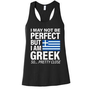 Funny Perfect Greek Flag I Love Greece Women's Racerback Tank