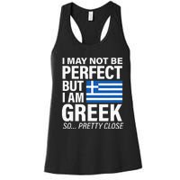 Funny Perfect Greek Flag I Love Greece Women's Racerback Tank