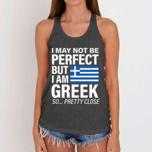 Funny Perfect Greek Flag I Love Greece Women's Knotted Racerback Tank