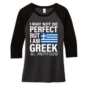 Funny Perfect Greek Flag I Love Greece Women's Tri-Blend 3/4-Sleeve Raglan Shirt