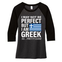 Funny Perfect Greek Flag I Love Greece Women's Tri-Blend 3/4-Sleeve Raglan Shirt