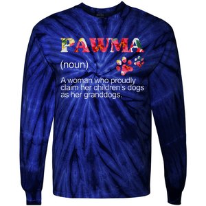 Floral Pawma Grandogs Grandma Dog Mothers Day Funny Tie-Dye Long Sleeve Shirt