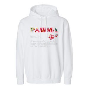 Floral Pawma Grandogs Grandma Dog Mothers Day Funny Garment-Dyed Fleece Hoodie